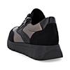 Remonte Low Wedge Laced Side Zip Shoe - Black Bronze Combi